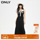 ONLY秋冬時尚V領(lǐng)蛋糕裙吊帶中長款連衣裙女|123407018 H1Z 黑色BLACK M 165/84A