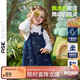 ASK JUNIOR可調(diào)節(jié)背帶裙兒童裙子2025秋女小童蝴蝶結(jié)牛仔連衣裙 藍(lán)色 130