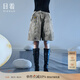 日著(zhù)趣銀河灰五分牛仔褲2025新款女裝夏季寬松水洗做舊復古短褲女 銀河灰 XL