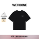 WE11DONE【明星同款】中性男女同款復古波浪LOGO休閑寬松短袖T恤 黑色 S