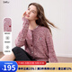 百圖betu女裝2025秋季新款針織開衫撞色紐扣設(shè)計長袖小外套女2509T52 粉紅 M