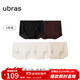 ubras【店鋪推薦】無(wú)尺碼女士?jì)妊澘咕d無(wú)痕內褲女高彈升級包臀多條裝 黑+栗子+燕麥奶+瓷肌+白 均碼 90-130斤