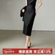晚白【新品】秋款時(shí)尚簡(jiǎn)約氣質(zhì)半裙休閑百搭通勤OL半身裙 黑色 M