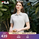 FILA 斐樂(lè )女士連衣裙2025年夏季美式復古純色經(jīng)典顯瘦POLO領(lǐng)裙子 中色花灰-MG M 165/84A/M