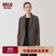 無(wú)印良品（MUJI）女式 起毛 西裝領(lǐng)夾克 女外套秋冬款 女裝 休閑 小西服BD0ZDC4A 棕色圖案 L 165/88A