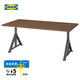 宜家（IKEA）IDASEN伊朵森可升降辦公桌家用電腦桌書(shū)桌學(xué)習桌電競桌 褐色/深灰色160x80cm