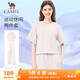 駱駝（CAMEL）休閑套裝女寬松顯瘦短袖長(cháng)褲運動(dòng)健身服 Y25BAWL6018 橡木灰 M
