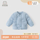 乖奇熊男女寶寶輕薄羽絨服秋冬季保暖三防外衣上裝嬰兒可愛(ài)白鴨絨小外套 霧蘭-側開(kāi) 80
