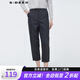 S.DEER圣迪奧女裝通勤風(fēng)撞色格紋插袋卷邊西裝九分褲S21460803 深灰/97 L/170