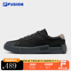 FILA FUSION斐樂(lè )潮牌帆布鞋男鞋2025秋季新款拼接時(shí)尚黑色板鞋男 黑/斑皮棕-BB 41