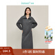 茵曼（INMAN）polo領(lǐng)半拉鏈衛衣連衣裙2025春秋女裝新品套頭落肩長(cháng)款針織裙 淡雅灰 L