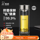 希諾（HEENOOR）雙層玻璃杯男士2025新款大容量隔熱高檔水杯便攜杯子帶濾網(wǎng)泡茶杯 抗菌款-純鈦部件-禮盒裝410ml