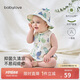 babylove嬰兒背心包屁衣夏季薄款竹棉山茶紗布三角哈衣爬服夏裝衣服