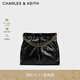 CHARLES&KEITH子母鏈條大容量流浪包托特包單肩斜挎包女包生日禮物CK2-40671449 Black黑色 L