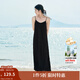 茵曼（INMAN）波西米亞吊帶油畫(huà)連衣裙女2025夏季新款度假裙子 黑色 M