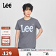 Lee商場(chǎng)同款25新品標(biāo)準(zhǔn)版圓領(lǐng)Logo印花男短袖T恤休閑