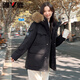 雅鹿短款工裝羽絨服女冬季2025新款時(shí)尚派克服大毛領(lǐng)保暖外套女