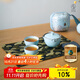 萬仟堂（Edenus）陶瓷茶具快客杯便攜旅行包一壺二杯功夫茶具套裝 稱心如意 粉青釉