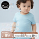 nest designs潘通系列夏季新品牛油果背心短袖T恤短褲兒童寶寶家居服 靜波藍-T恤 90 （建議身高80-92cm）