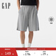 蓋璞男裝2025夏季新款logo立體車(chē)縫線(xiàn)松緊腰涼感寬松短褲727073