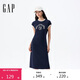 GAP女裝2025夏季新款LOGO修身運動(dòng)無(wú)袖連衣裙長(cháng)裙衛衣裙765947