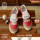 ASHX NESPRESSO聯(lián)名款2025春夏新款PACE真皮環(huán)保厚底休閑鞋板鞋潮 白紅色 37