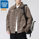 真維斯（Jeanswest）春秋款牛仔外套男士潮牌2026新款純棉高街工裝夾克寬松休閑上衣服 MS321卡灰 XL 150-170斤