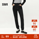 森馬（Semir）森柔|森馬牛仔褲女冬季修身抓毛小腳褲顯瘦舒適韓版休閑潮流長(cháng)褲 牛仔水洗黑98201 27