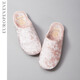 日本輕奢風(fēng)金絲絨軟底感棉拖鞋女秋冬居家情侶室內厚底保暖棉拖男 煙粉色-本色短絨款 36 37 (適合35/36腳穿)