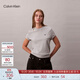 Calvin KleinJeans25夏季女士刺繡字母休閑通勤ck凈色純棉圓領(lǐng)短袖T恤上衣