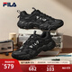 FILA斐樂(lè )男鞋運動(dòng)鞋復古貓爪6老爹鞋2025秋季新款厚底休閑鞋輕便跑鞋 黑-BK 42