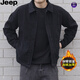 JEEP SPIRIT吉普男裝日系復古牛仔夾克2025新款秋冬外套男加厚 黑色款 加絨 3XL
