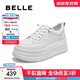 百麗（Belle）厚底增高小白鞋女2025秋新商場(chǎng)同款簡(jiǎn)約百搭休閑鞋E3P1DCM5預售 白色 37