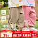 嘟嘟家男童燈芯絨長(cháng)褲卡通秋季寶寶運動(dòng)褲韓版寬松保暖春秋女童褲子洋氣 粉色 100