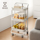 懶角落小推車(chē)收納架落地調料置物架鍋架廚房?jì)ξ锛芸蛷d多層零食架 三層