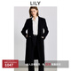 LILY100%澳洲美麗諾羊毛2025冬新款輕量雙面呢毛呢大衣外套女長(cháng)款 510黑 M
