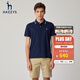 哈吉斯（HAZZYS）男裝 夏季款通勤上衣棉質(zhì)簡(jiǎn)約短袖polo衫男ASTZE03BE19 深藏青色DN M (170/92A 46)