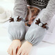 短款袖套女上班防污套袖秋冬季棉衣羽絨服袖口防臟毛絨時(shí)尚袖套 短款毛絨水晶球袖套月灰色