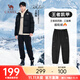 駱駝王俊凱同款工裝褲男秋冬季加絨保暖防潑水運動(dòng)長(cháng)褲城市輕戶(hù)外 幻影黑 L