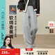 ESE-Y加絨香蕉褲女2025秋冬新款顯瘦寬松休閑慵懶感保暖運動(dòng)長(cháng)褲 花灰色 28