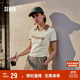 森馬（Semir）POLO衫女短款小心機撞色夏季復古字母緊身套頭衫109324115006