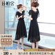 絲柏舍初戀系小黑裙2025夏裝新款女赫本風(fēng)小矮個(gè)連衣裙