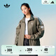adidas情侶款復古風(fēng)梭織立領(lǐng)夾克外套男女秋季阿迪達斯官方三葉草 巖層橄欖綠 M