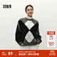 森馬（Semir）森柔|毛衣女冬菱形格撞色落肩圓領(lǐng)寬松套頭衫慵懶學(xué)院風(fēng)毛衫 灰黑色調(diào)00329 M
