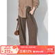 COCOBELLA[miu系高知風(fēng)]威爾士格紋直筒褲打褶休閑褲PA7039 細格 M