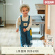 white wheat兒童2025春季新款褲子女童卡通長(cháng)褲男孩純棉牛仔背帶褲 牛仔藍 升級版：背帶細節調整 100 cm