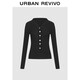 UR2025冬季新款女裝休閑撞色紐扣修身針織開(kāi)衫UYY950132