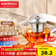 金灶（KAMJOVE） 玻璃泡茶壺耐高溫304不銹鋼過(guò)濾花茶壺飄逸杯煮茶壺簡(jiǎn)約式茶藝壺 A-07【600ml】