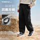 探路者（TOREAD）旗艦 兒童褲子男女中大童裝秋冬季款加絨戶(hù)外軟殼長(cháng)褲 暗夜黑 170