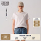 Teenie Weenie小熊2025年白色t恤新款夏季基礎圓領(lǐng)棉短袖上衣女裝 象牙白 M 165